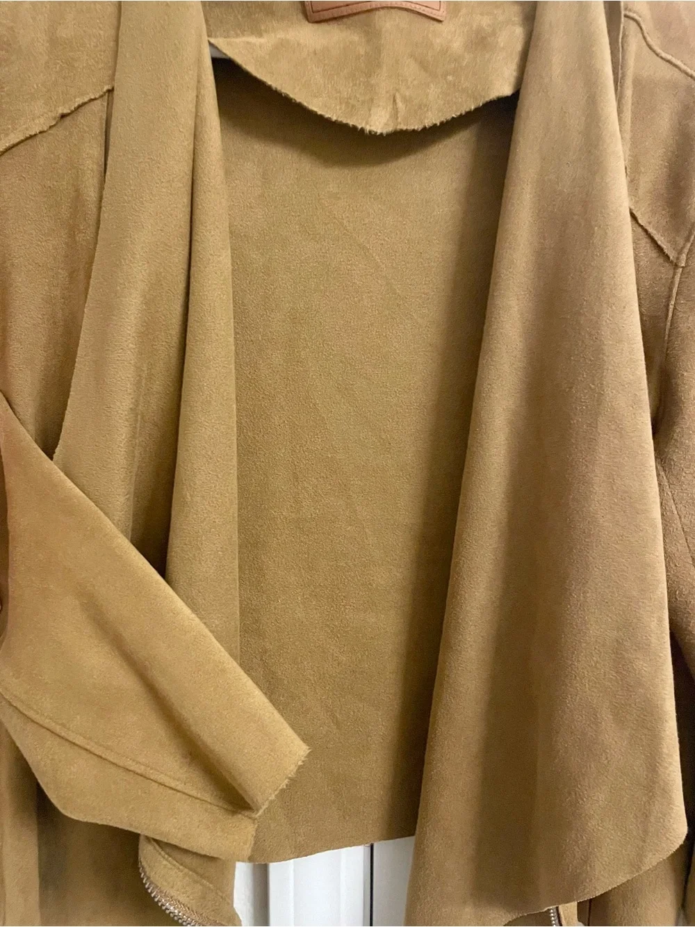 Blank NYC Draped Moto Jacket - Caramel Brown